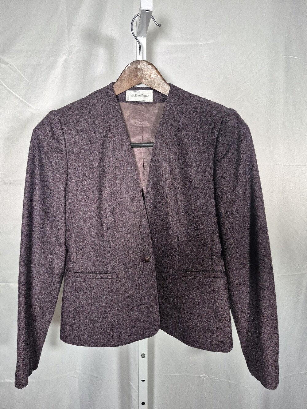 Vintage Evan- Picon Plum Wool Blend Skirt Suit, Jacket Sz 10,Skirt Sz 12